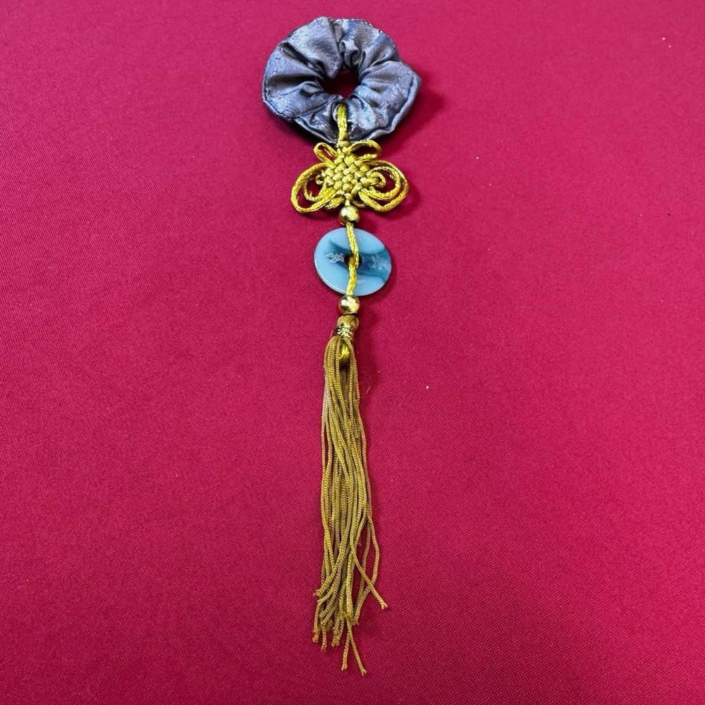 Chinese Tassel Decoration Brown Gold Green